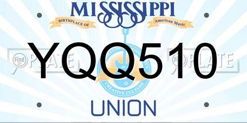 YQQ510 Mississippi License Plate