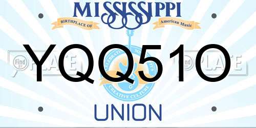 YQQ51O Mississippi License Plate