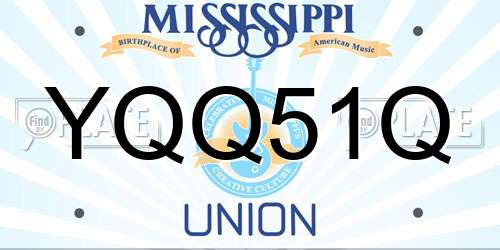 YQQ51Q Mississippi License Plate