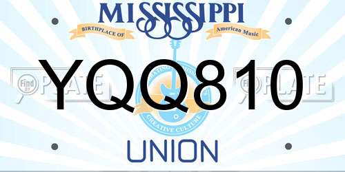 YQQ810 Mississippi License Plate