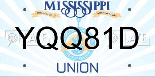 YQQ81D Mississippi License Plate