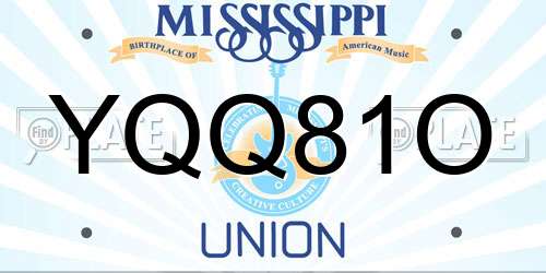 YQQ81O Mississippi License Plate