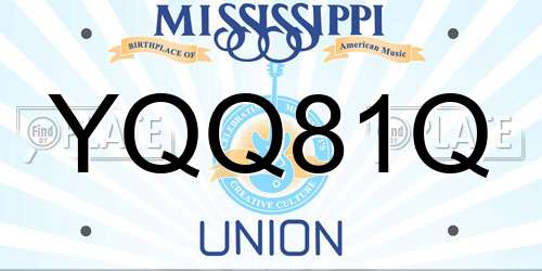 YQQ81Q Mississippi License Plate