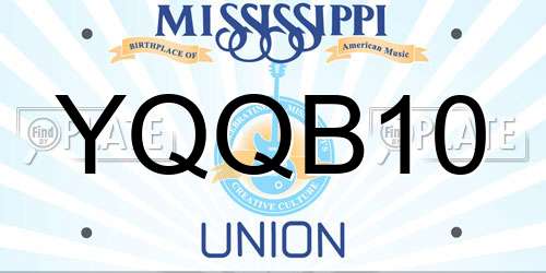 YQQB10 Mississippi License Plate