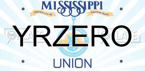 YRZERO Mississippi License Plate