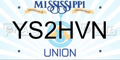 YS2HVN Mississippi License Plate