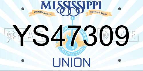 YS47309 Mississippi License Plate