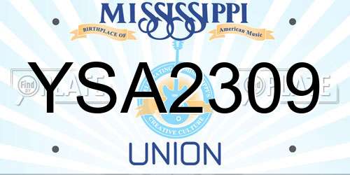 YSA2309 Mississippi License Plate