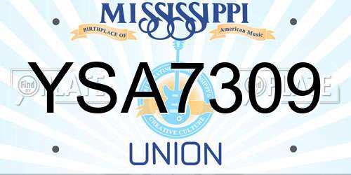YSA7309 Mississippi License Plate