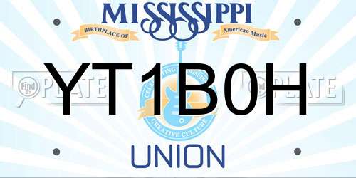 YT1B0H Mississippi License Plate