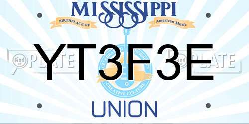YT3F3E Mississippi License Plate