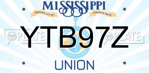 YTB97Z Mississippi License Plate