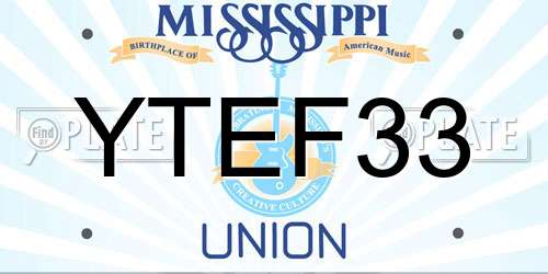 YTEF33 Mississippi License Plate