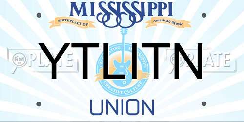 YTLITN Mississippi License Plate
