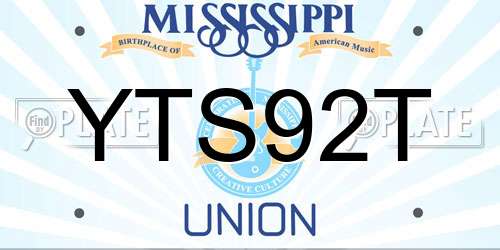 YTS92T Mississippi License Plate