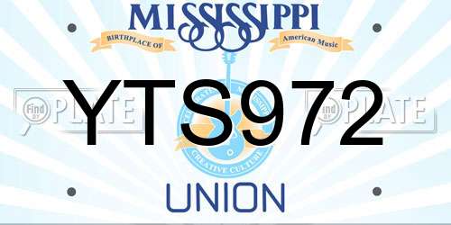 YTS972 Mississippi License Plate