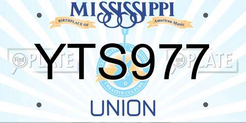 YTS977 Mississippi License Plate