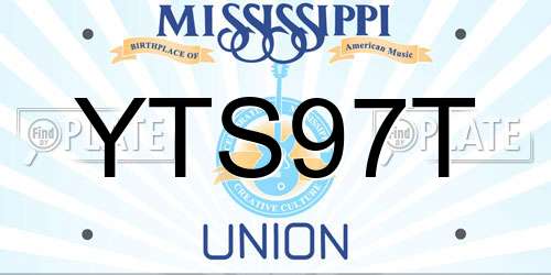 YTS97T Mississippi License Plate