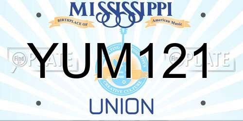 YUM121 Mississippi License Plate