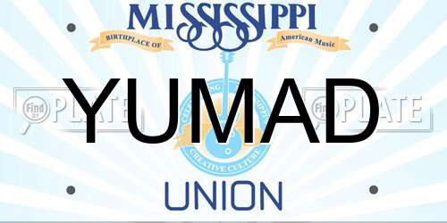 YUMAD Mississippi License Plate