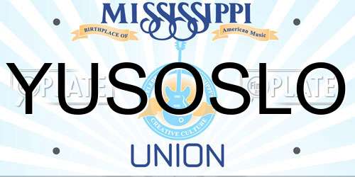 YUSOSLO Mississippi License Plate