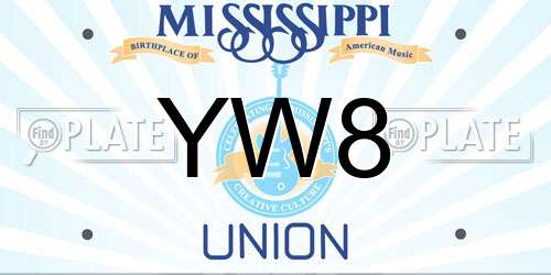 YW8 Mississippi License Plate