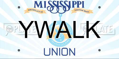 YWALK Mississippi License Plate