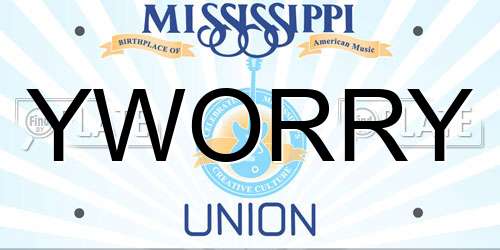 YWORRY Mississippi License Plate