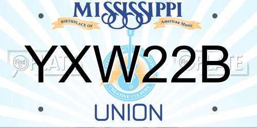 YXW22B Mississippi License Plate