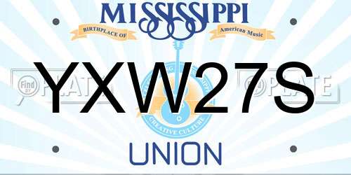 YXW27S Mississippi License Plate