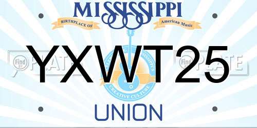 YXWT25 Mississippi License Plate