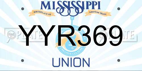 YYR369 Mississippi License Plate