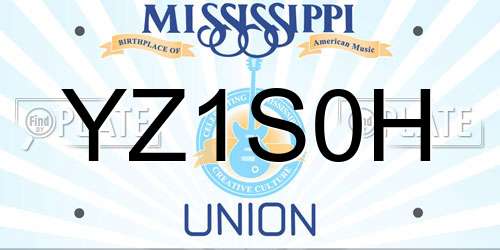 YZ1S0H Mississippi License Plate