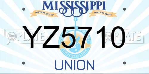 YZ5710 Mississippi License Plate