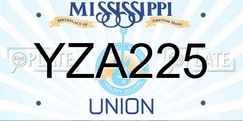 YZA225 Mississippi License Plate