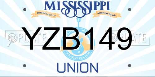 YZB149 Mississippi License Plate
