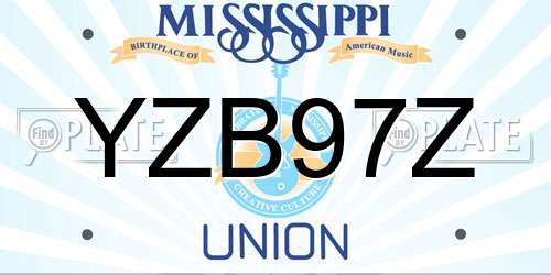 YZB97Z Mississippi License Plate