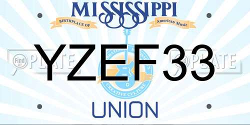 YZEF33 Mississippi License Plate