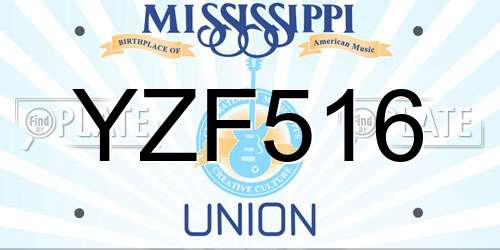 YZF516 Mississippi License Plate