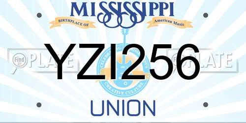 YZI256 Mississippi License Plate