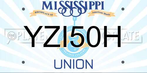 YZI50H Mississippi License Plate