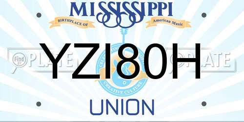 YZI80H Mississippi License Plate