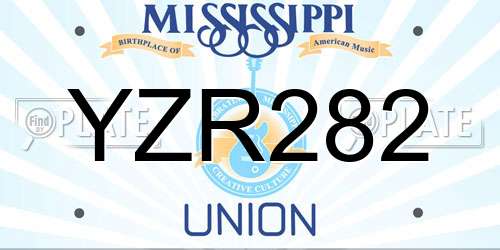 YZR282 Mississippi License Plate