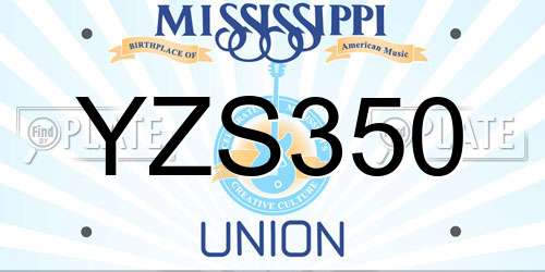 YZS350 Mississippi License Plate