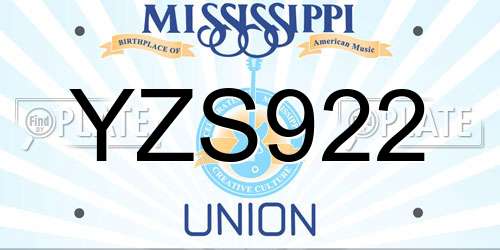 YZS922 Mississippi License Plate