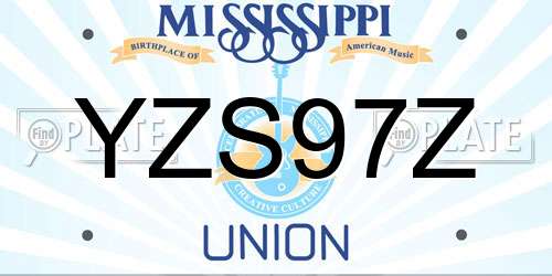 YZS97Z Mississippi License Plate