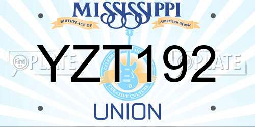 YZT192 Mississippi License Plate