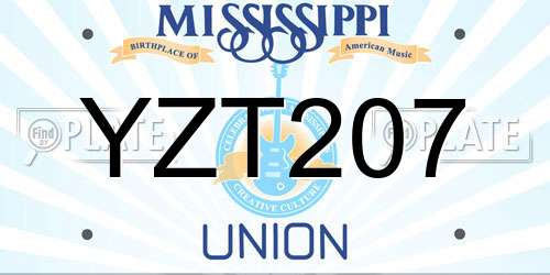 YZT207 Mississippi License Plate