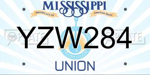 YZW284 Mississippi License Plate