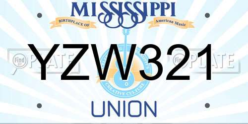 YZW321 Mississippi License Plate